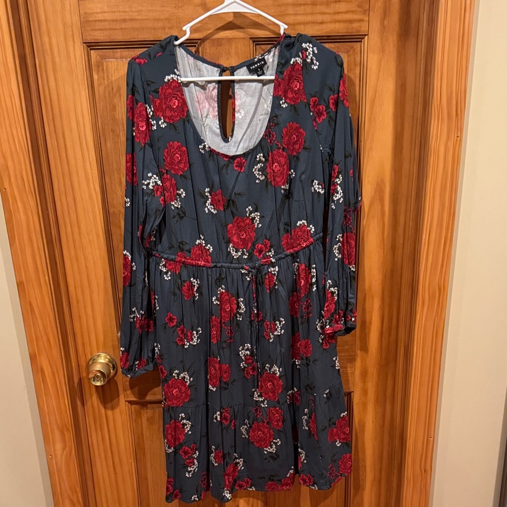 Torrid Dark Floral Long Sleeve Dress